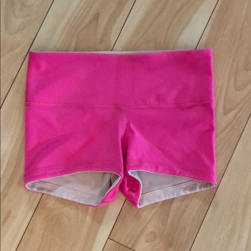 Pink reversible lululemon shorts